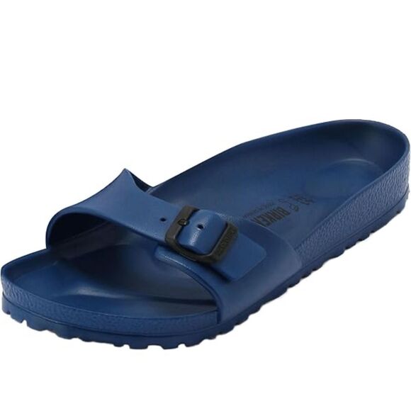 Birkenstock Women's Madrid Eva Blue Slip On Buckle Rubber Slide Sandals Size 7.5 - Picture 1 of 11